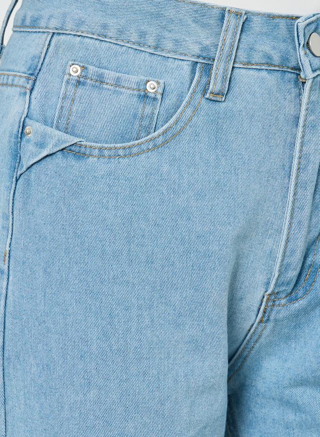 ستايلي بنطال جينز بساق مستقيمة لون أزرق - Image 2